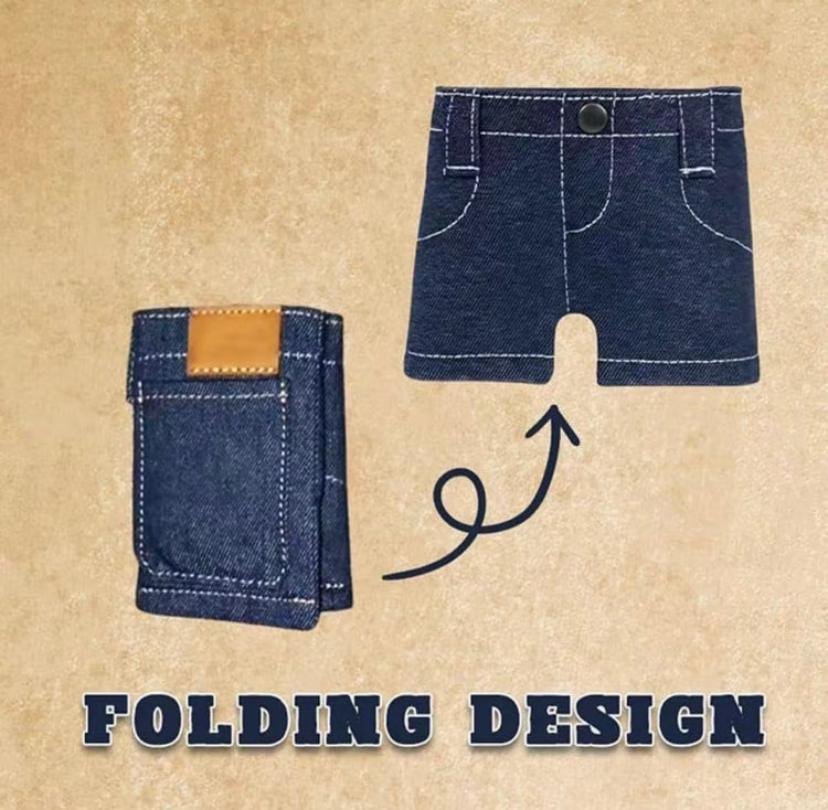 Pickoos Pocket Pants Mini jeans Wallet,Slim CompactBifold Pocket Purse,Portable Retro Pants StyleWallets,Funny Folding Card Holder with CardSlots,for Cards Keys or Cash, Small Travel Wallet